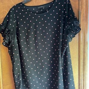 Lane Bryant polka dot Flutter Sleeve Blouse